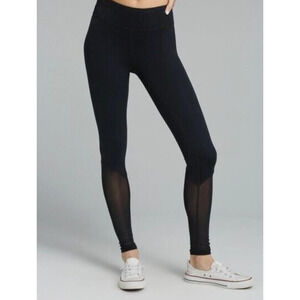 Prana Black Momento Aire Mesh Full Length Athletic Leggings Size Medium